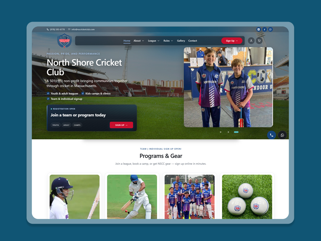 NS Cricket Club Website