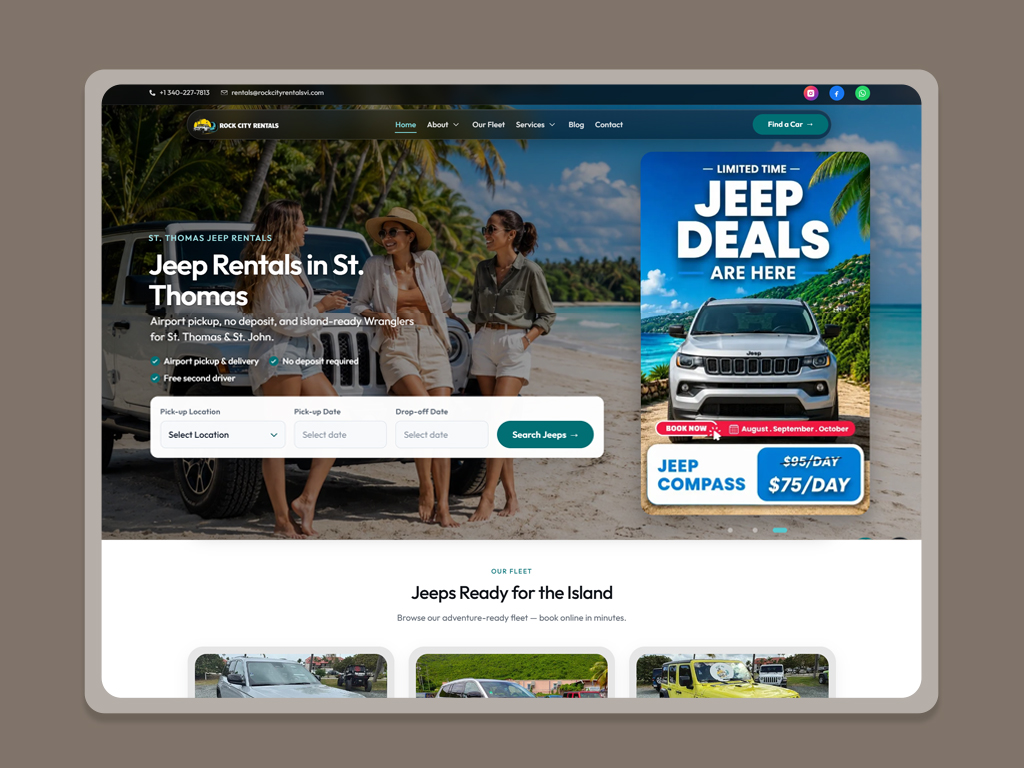 Rock City Rental Website — screen 2