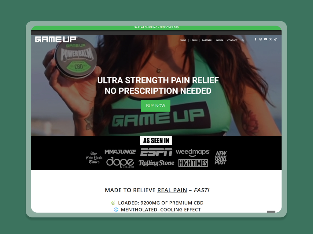 Game Up Website — screen 2