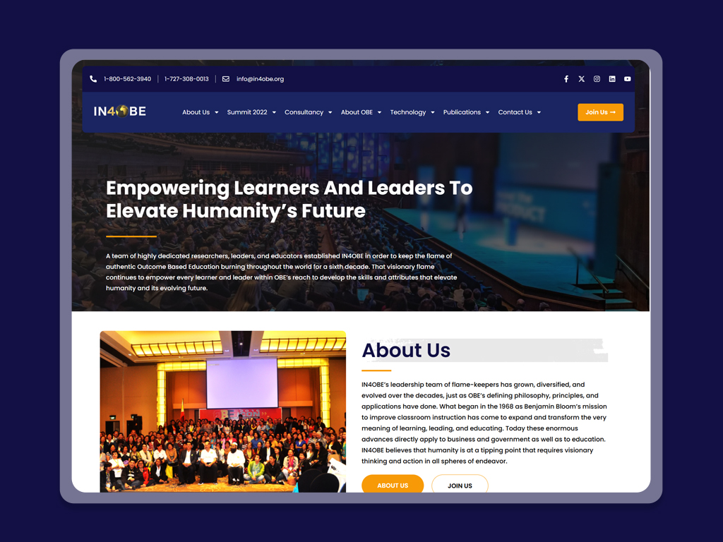 In4obe Website — screen 3