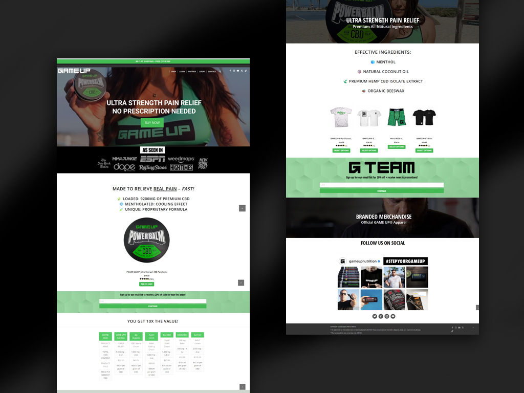 Game Up Website — screen 3